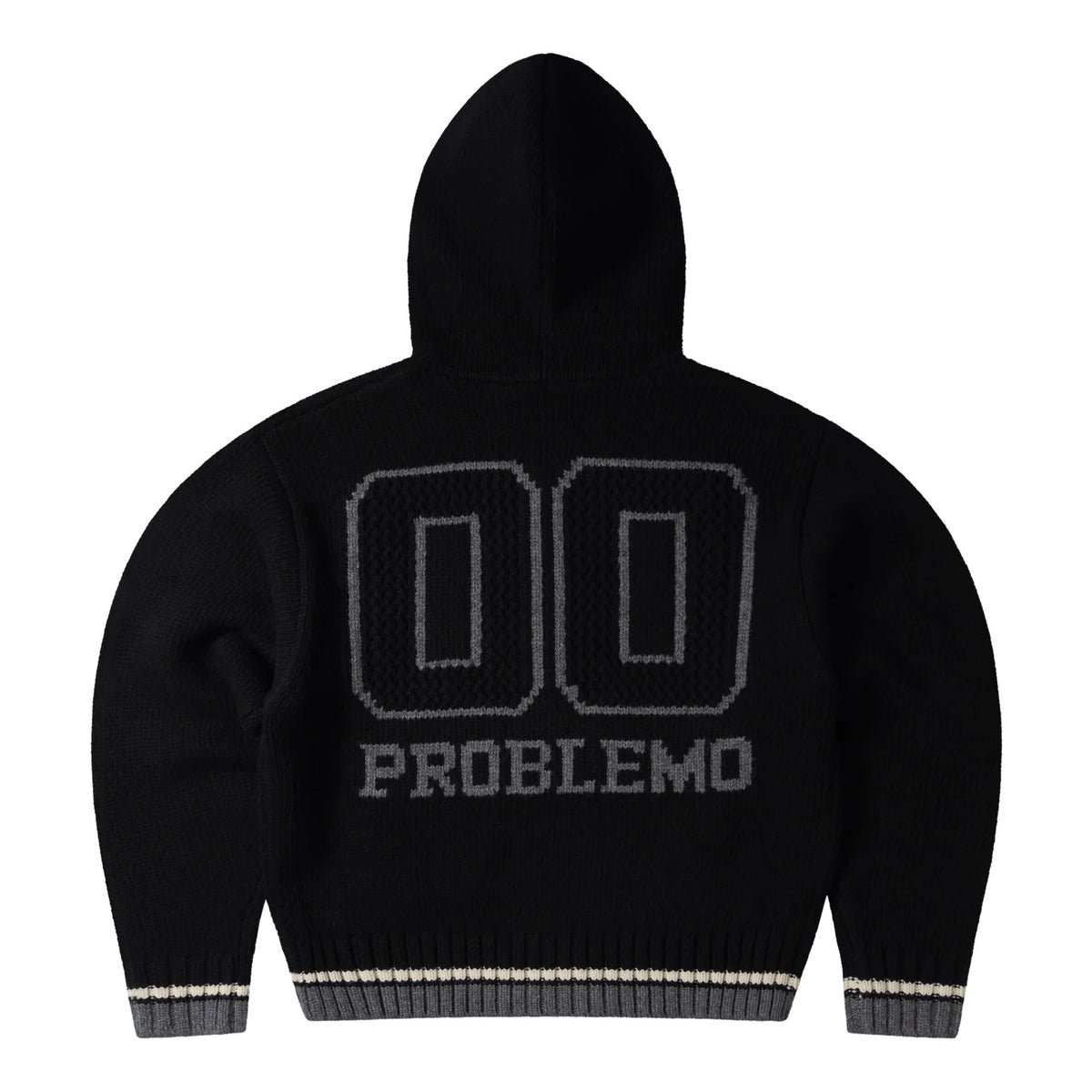NYP Varsity Zip Through Knit - Black