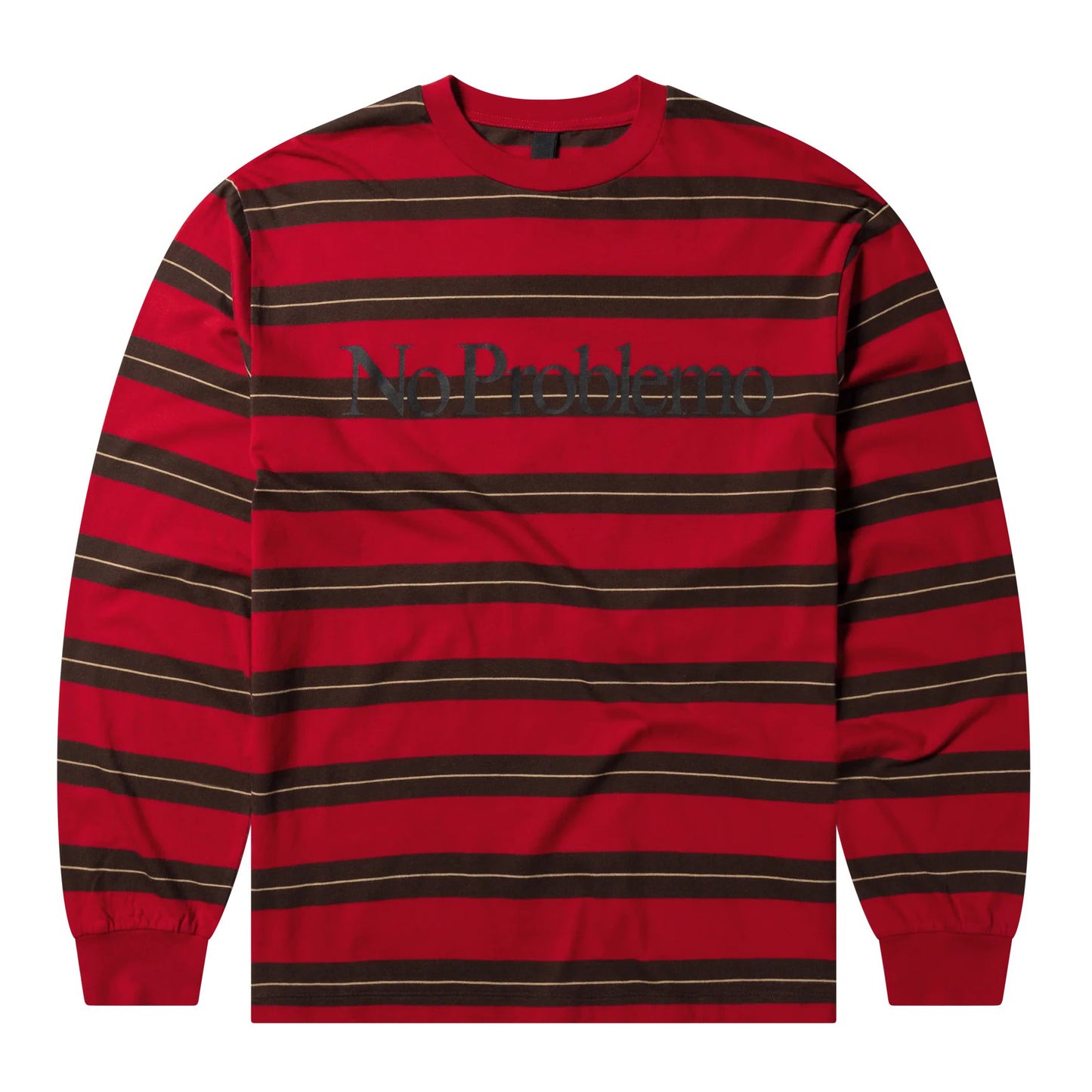 No Problemo Striped LS Tee - Red