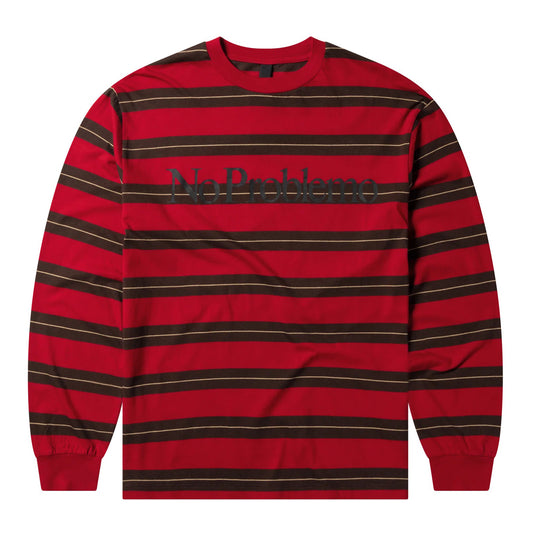 No Problemo Striped LS Tee - Red