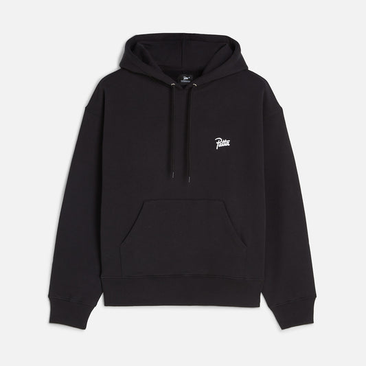 Embroidered Fire Panther Hooded Sweater - Black