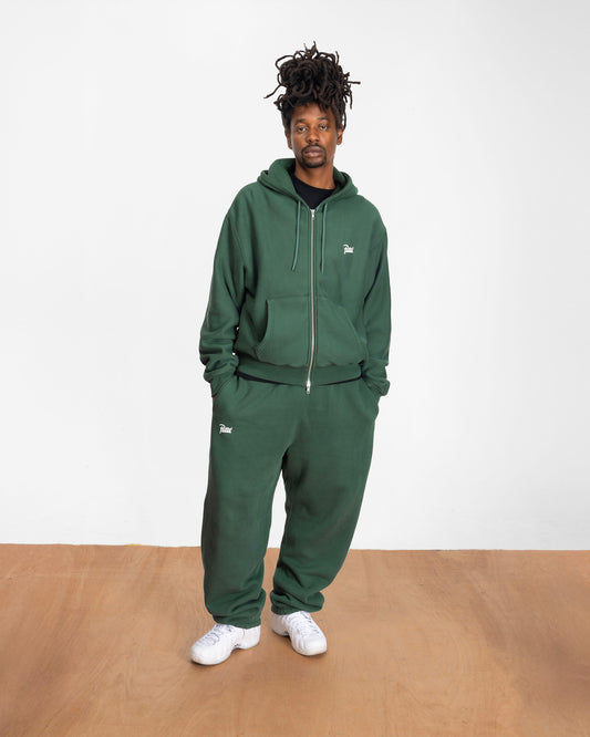 Classic Zip Up Hooded Sweater - Bistro Green