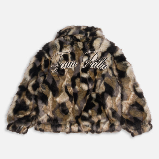 Faux Fur Patchwork Jacket - Multi