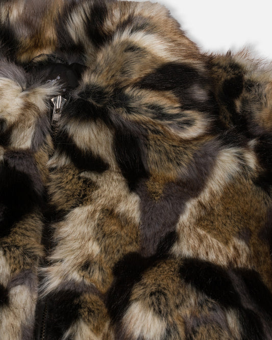 Faux Fur Patchwork Jacket - Multi