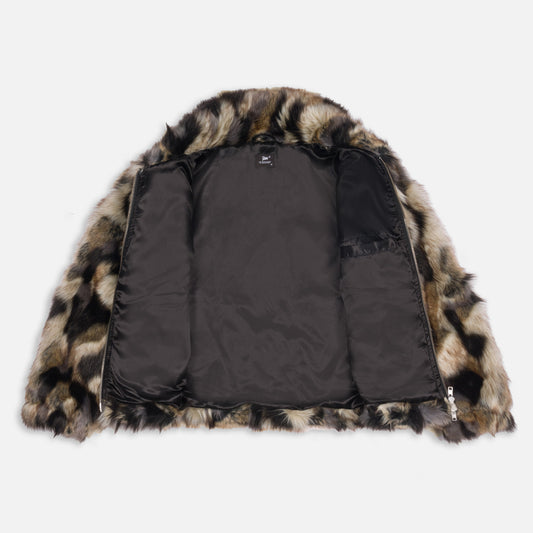 Faux Fur Patchwork Jacket - Multi