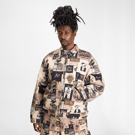 Collage Insulated Canvas Jacket - Multi