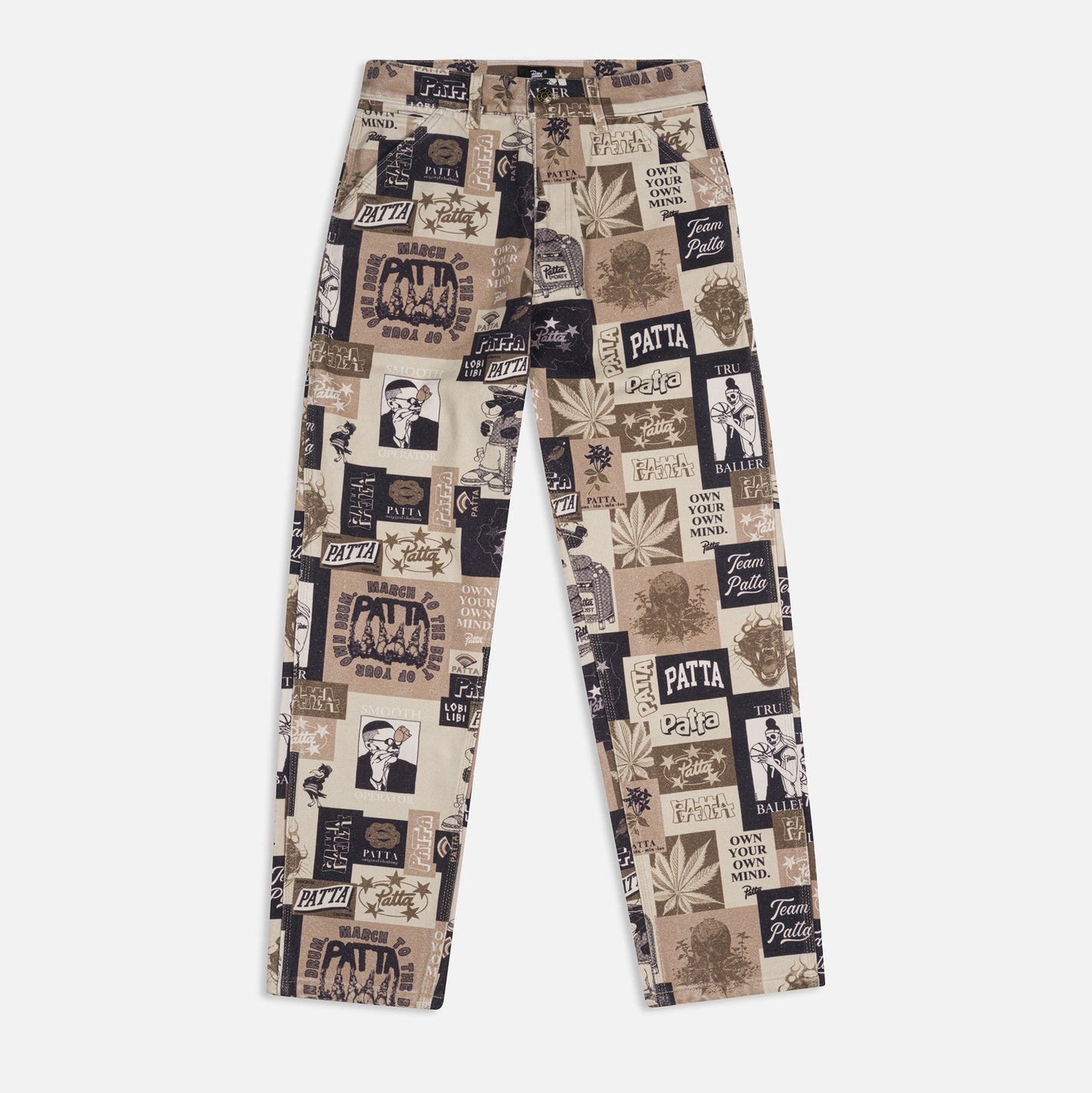 Collage Canvas Pants - Multi