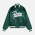 Script Logo Satin Varsity Jacket - Bistro Green