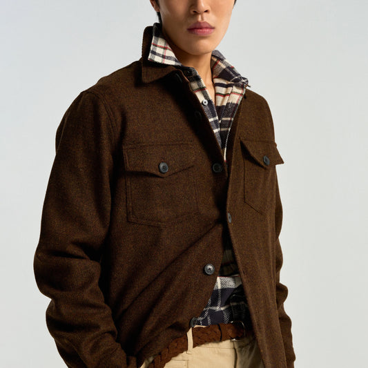 Wool Field Overshirt - Old Bronze