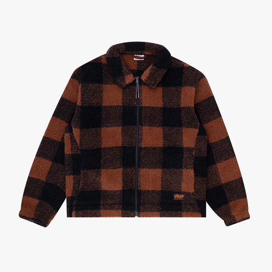 Province Check Sherpa Fleece Jacket- Walnut