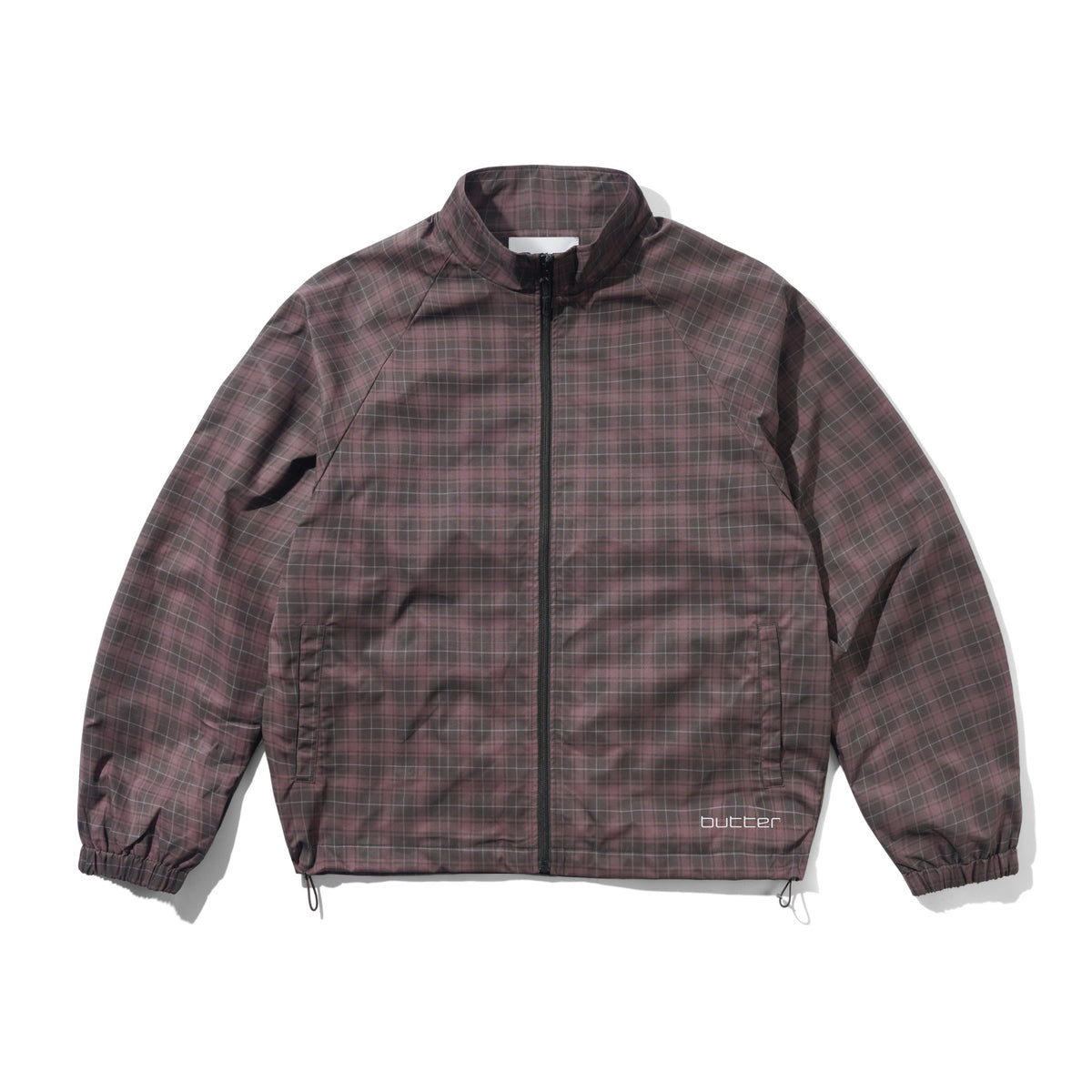 Plaid Nylon Jacket - Burgundy