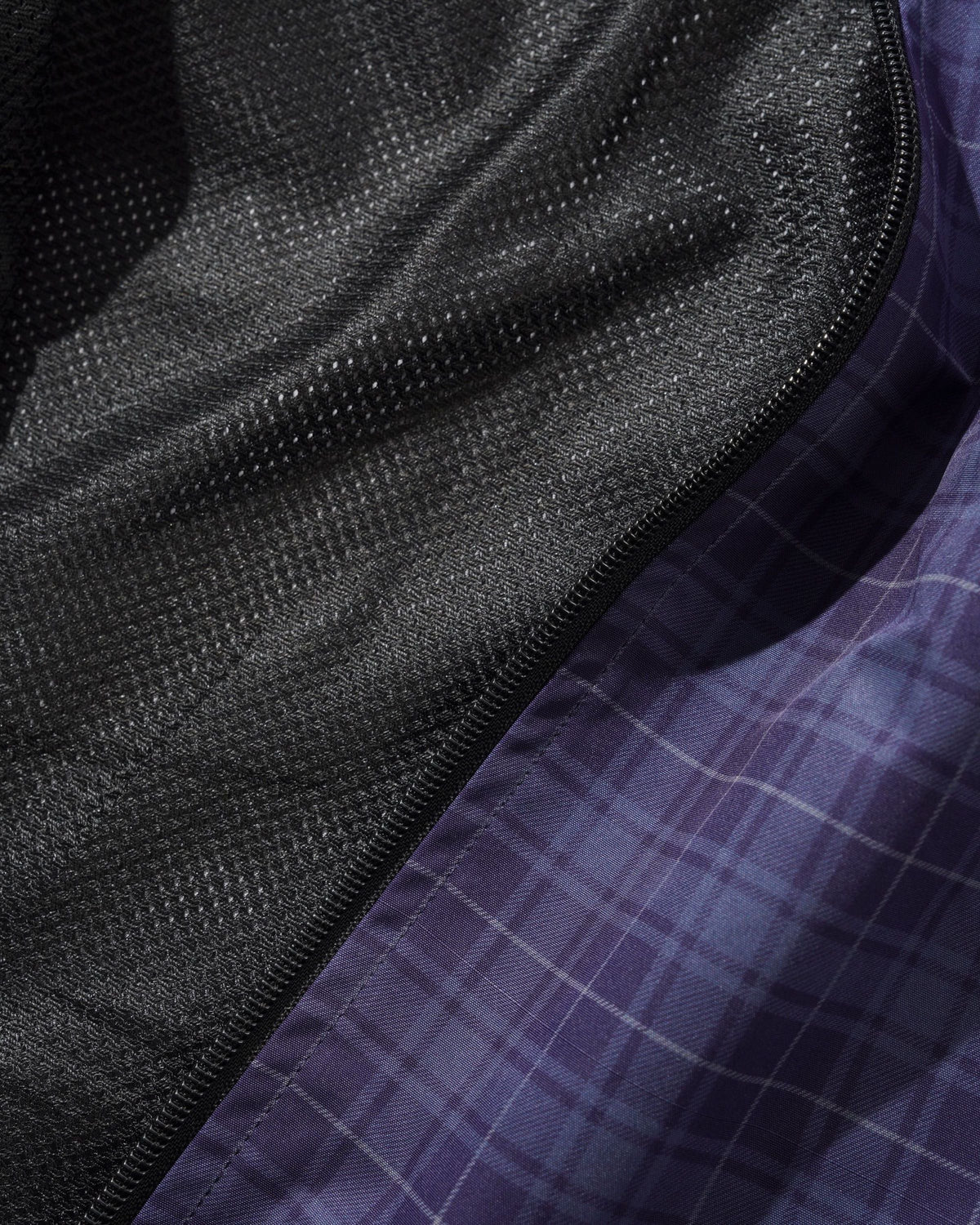 Plaid Nylon Jacket - Navy