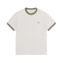 Ringer Tee - Pale Taupe / Army Green
