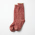 Double Face Crew Socks - Dark Red / Brown