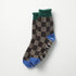 Pile Room Socks, Checkerboard - Dark Green / Blue