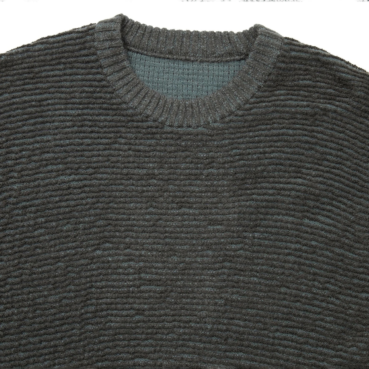 Reversible Knit Sweater - Charcoal