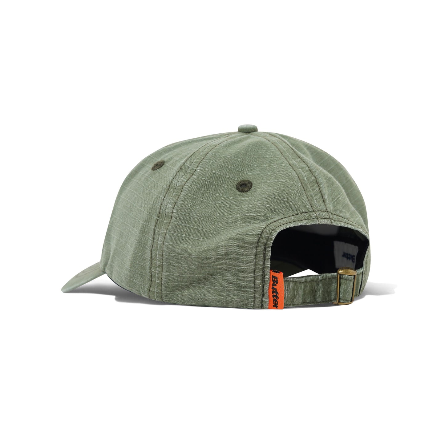 Ripstop Rounded Logo 6 Panel Cap - Washed Army