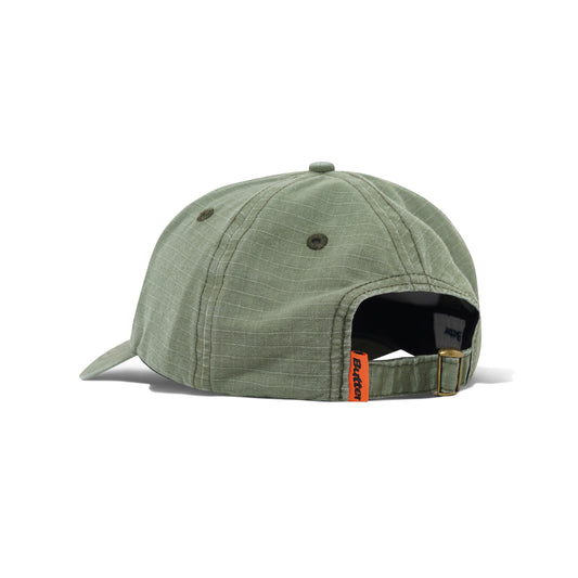 Ripstop Rounded Logo 6 Panel Cap - Washed Army