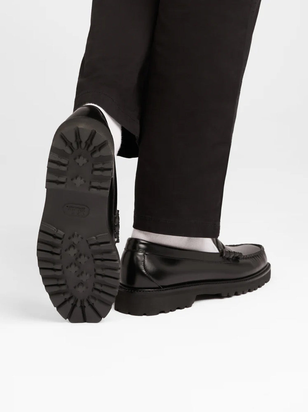 Mens Weejun 90 Larson Penny Loafers - Black Leather