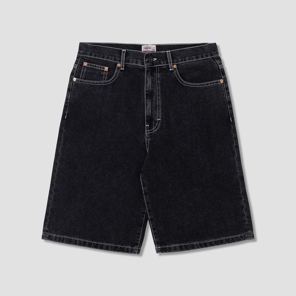 Wide 5 Short - Washed Black Denim