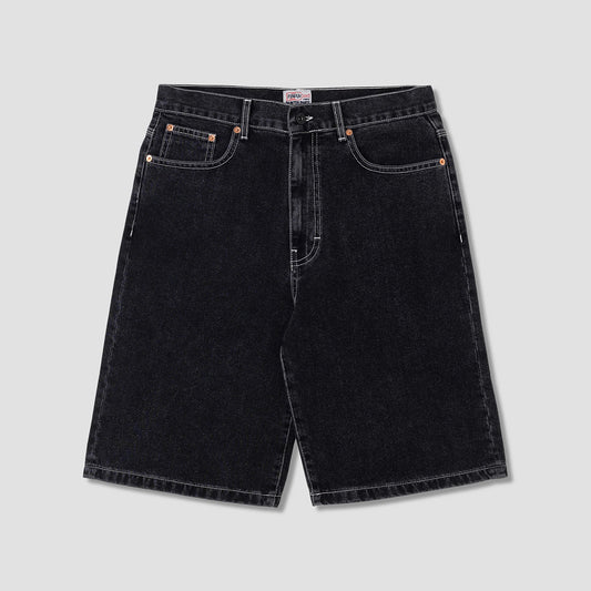 Wide 5 Short - Washed Black Denim