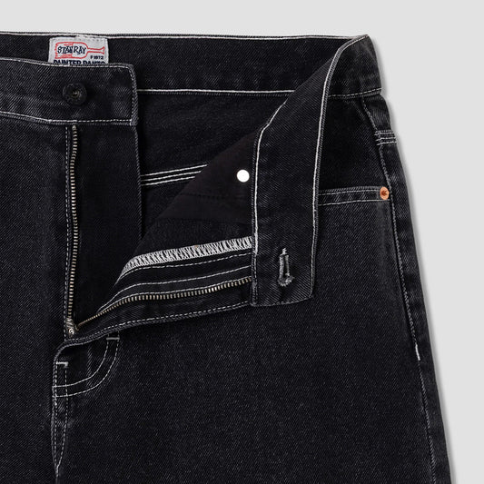 Wide 5 Short - Washed Black Denim