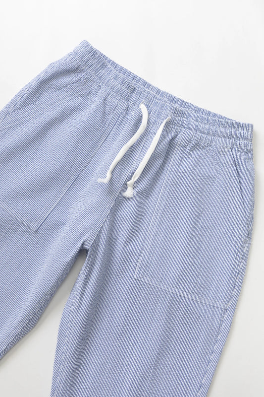 Seersucker Chef Pants - Navy Stripe