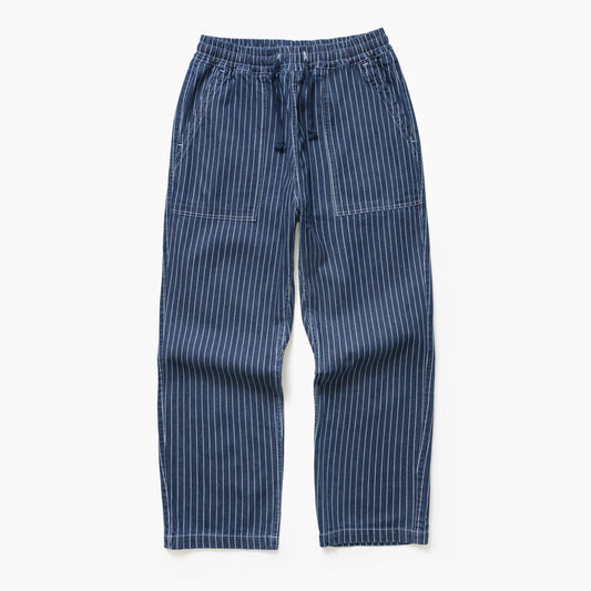 Pinstripe Denim Chef Pants - Indigo