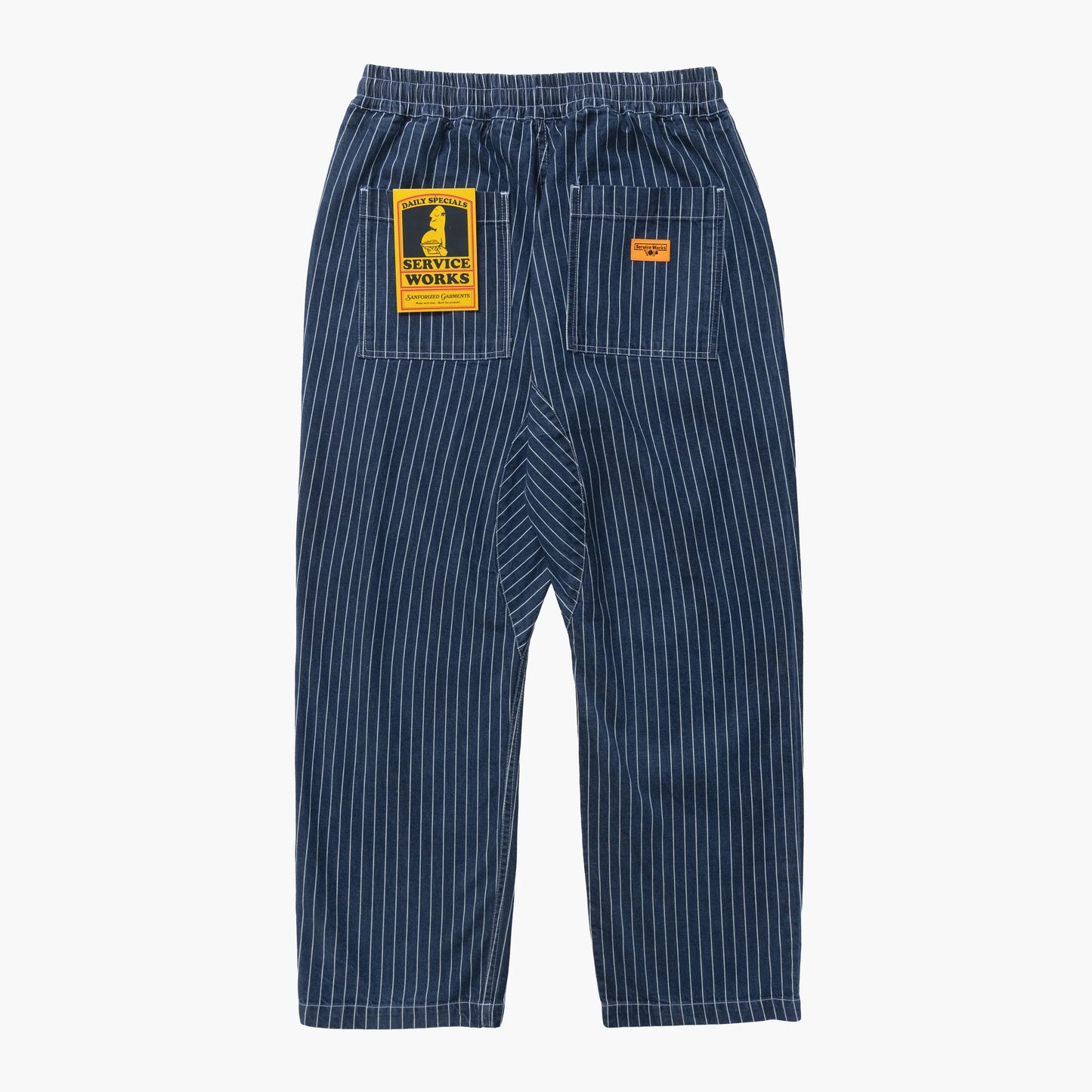Pinstripe Denim Chef Pants - Indigo
