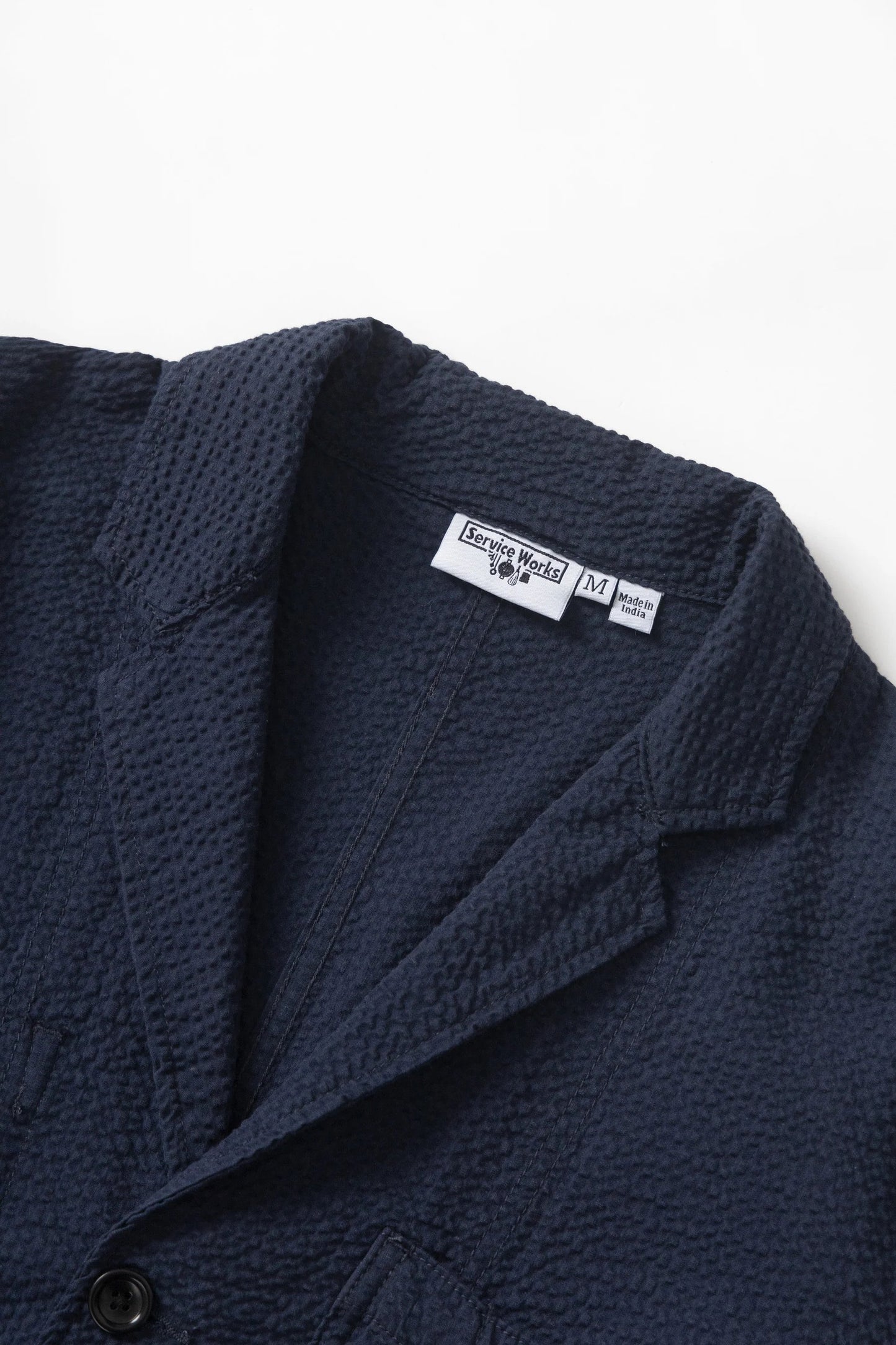 Seersucker Server Suit Jacket - Dark Navy