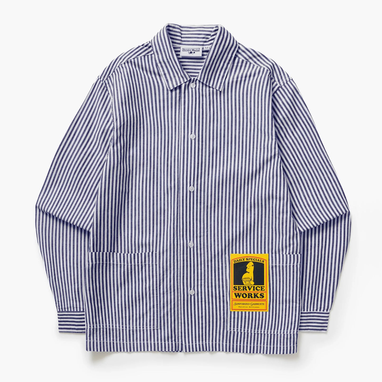 Poplin Stripe Waiter Shirt - Royal