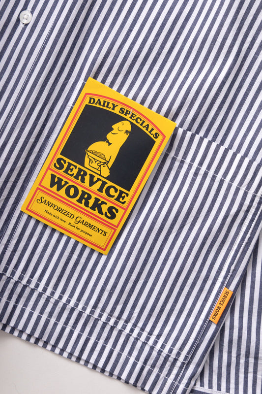 Poplin Stripe Waiter Shirt - Royal