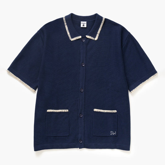 Blanket Stitch Knit - Navy