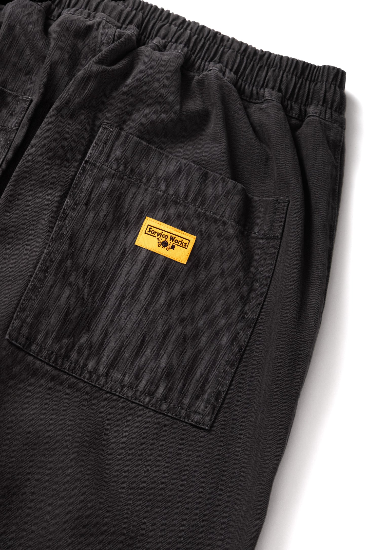 Pigment Herringbone Chef Pants - Black