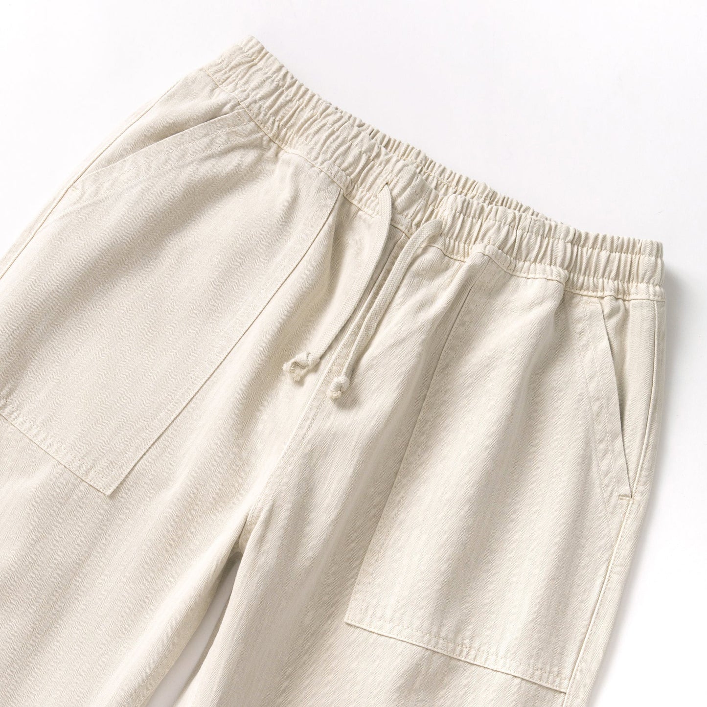 Pigment Herringbone Chef Pants - Bone