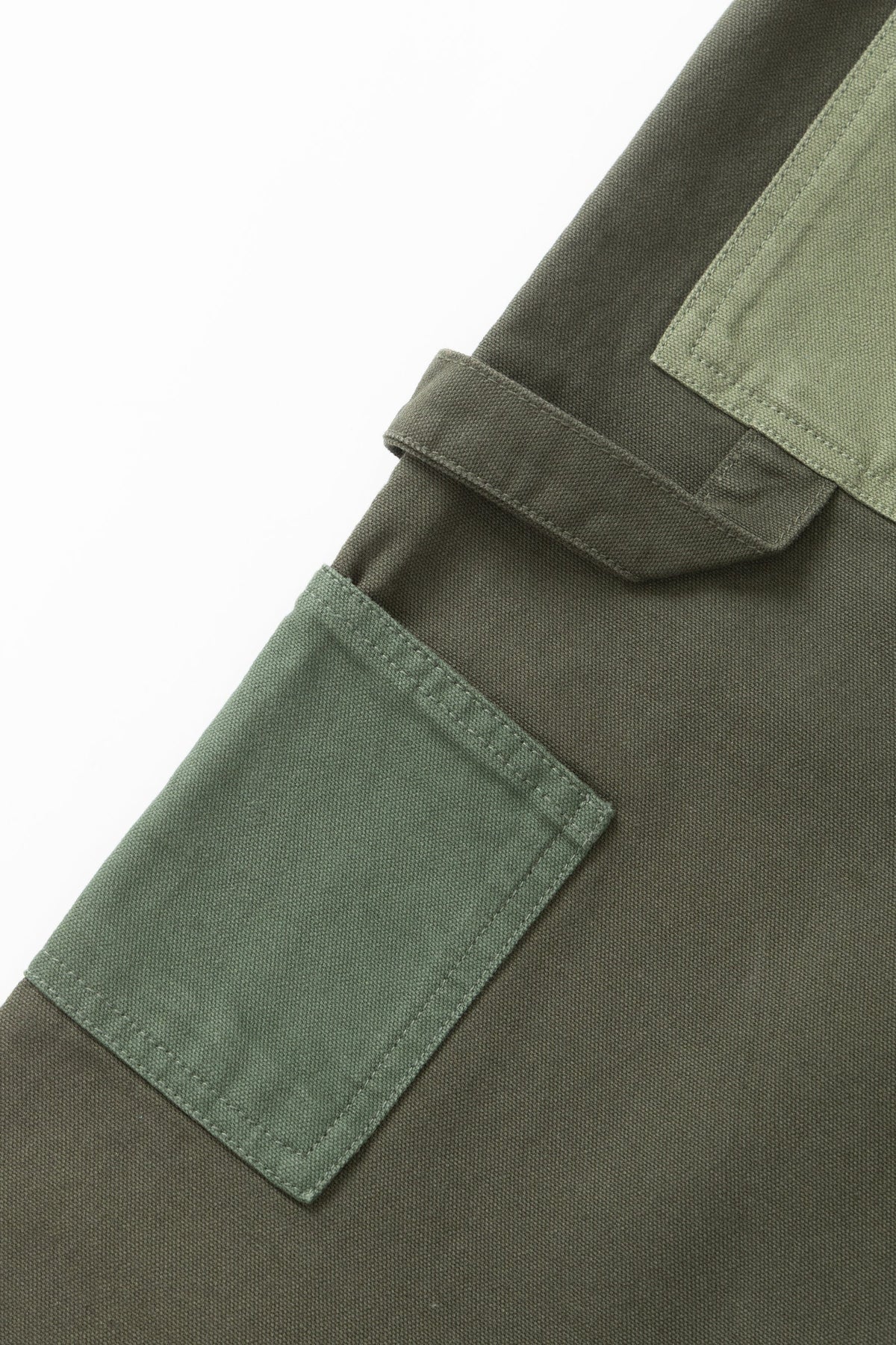 Patchwork Utility Chef Pants - Green