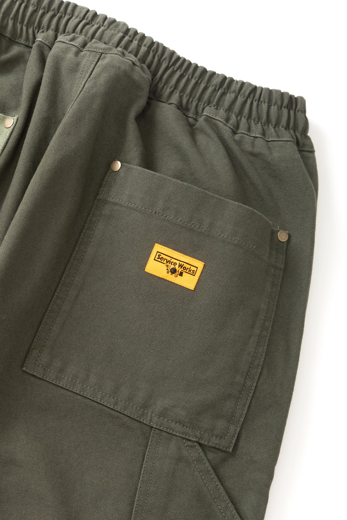 Patchwork Utility Chef Pants - Green