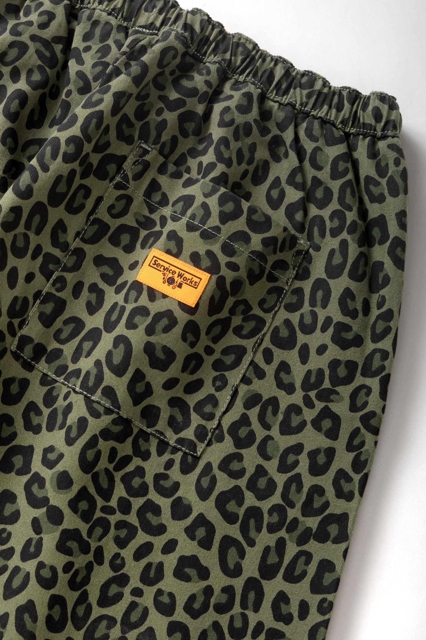 Patterned Easy Chef Pants - Green Leopard