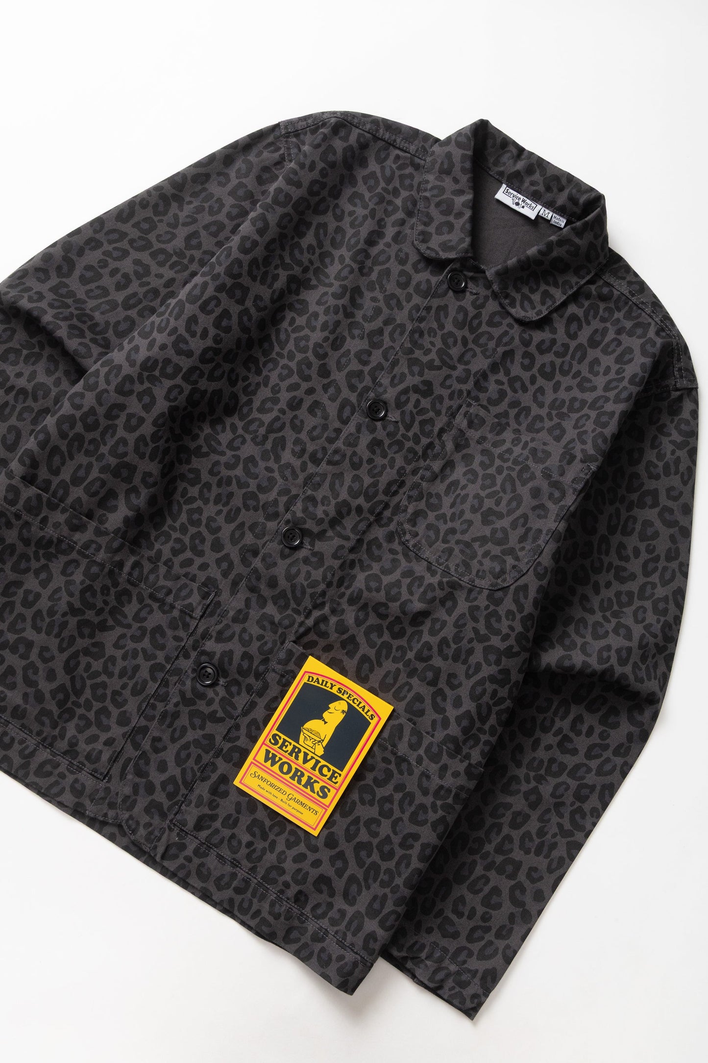 Patterned Easy Chef Shirt - Black Leopard