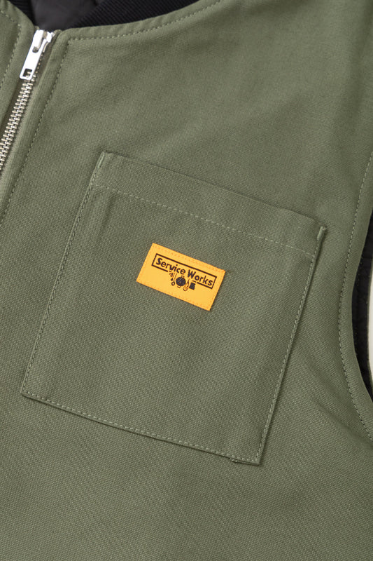 Canvas Work Vest - Olive