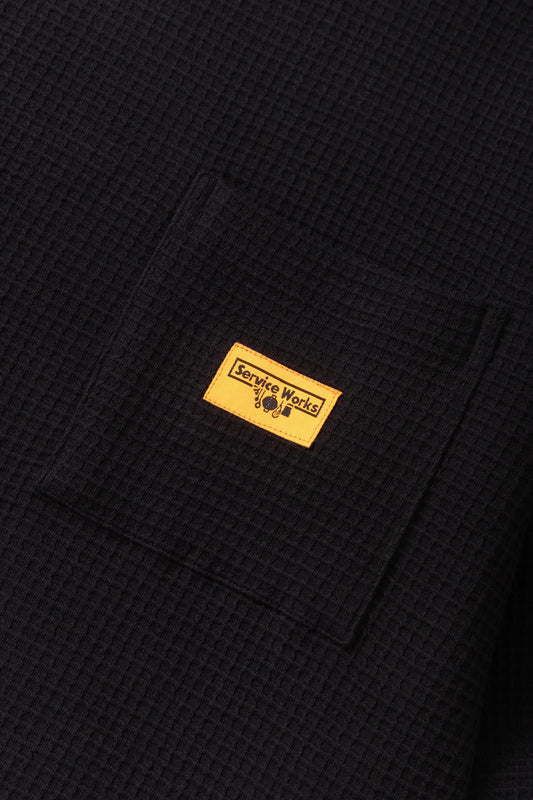Waffle Contrast Thermal LS Tee - Black / White