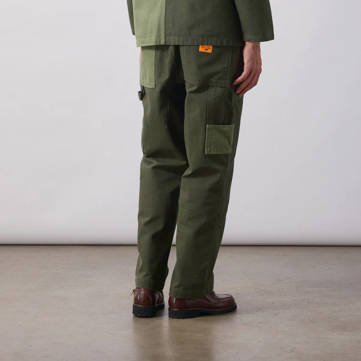 Patchwork Utility Chef Pants - Green