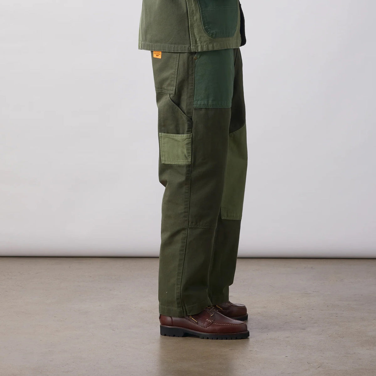 Patchwork Utility Chef Pants - Green