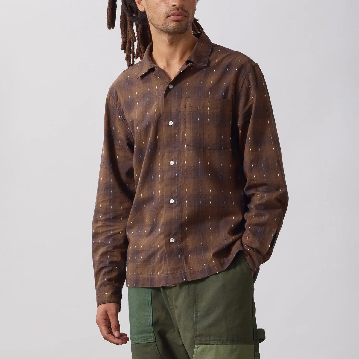 Drag Stitch Resort Shirt - Brown