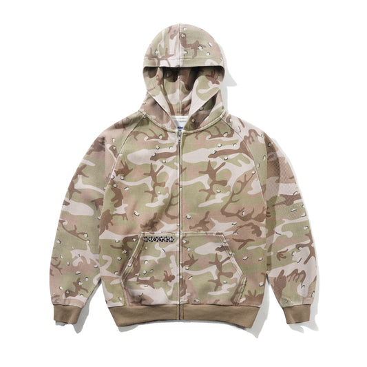 Stars Waffle Zip-Thru Hood - Desert Camo