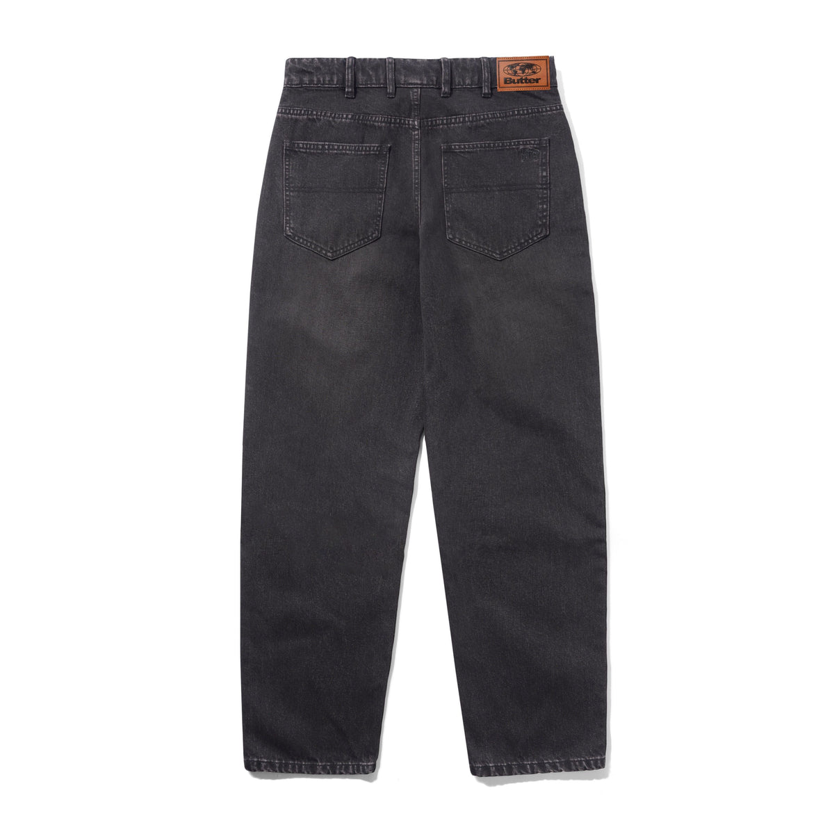 Straight Leg Denim Jeans - Tinted Black
