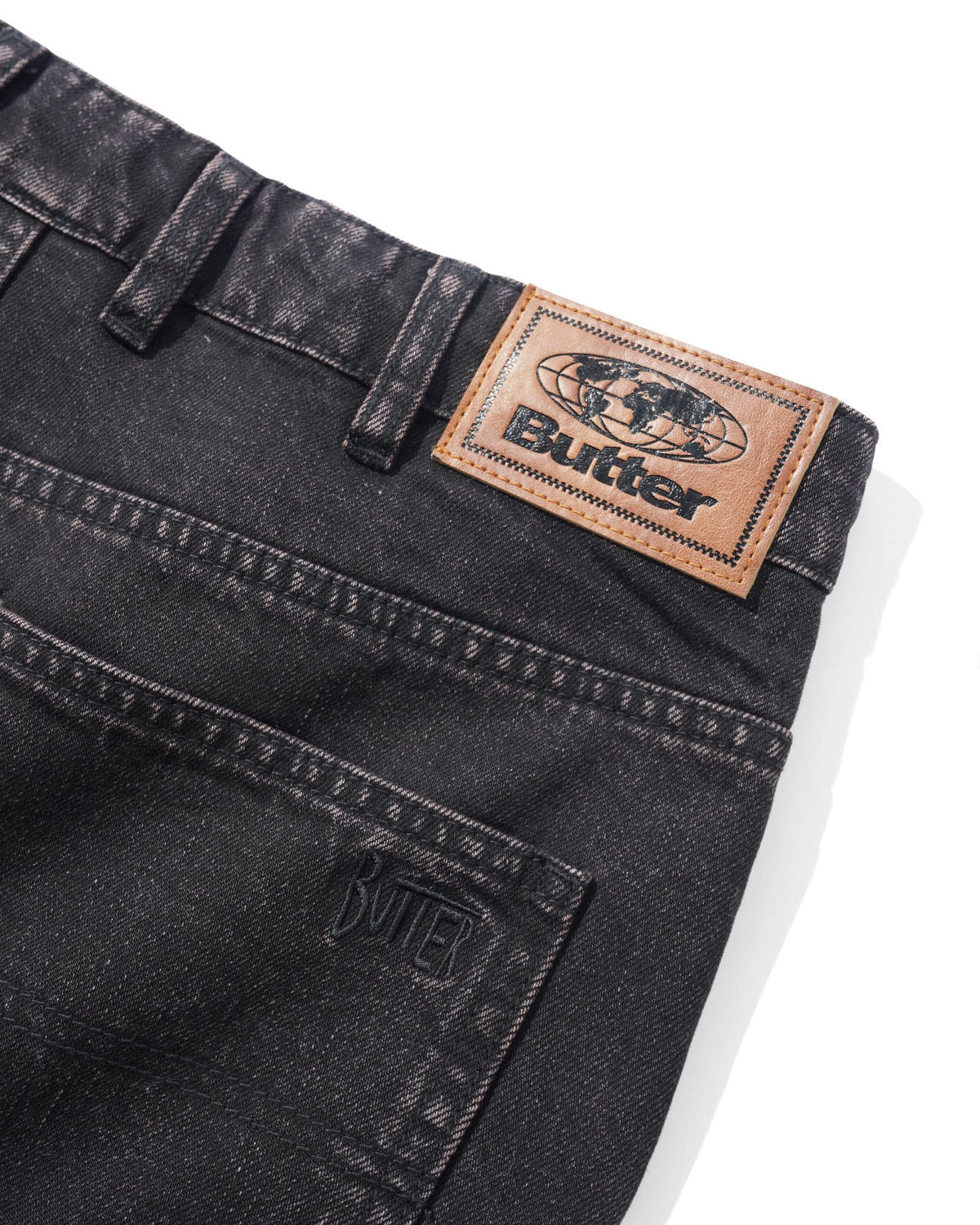 Straight Leg Denim Jeans - Tinted Black