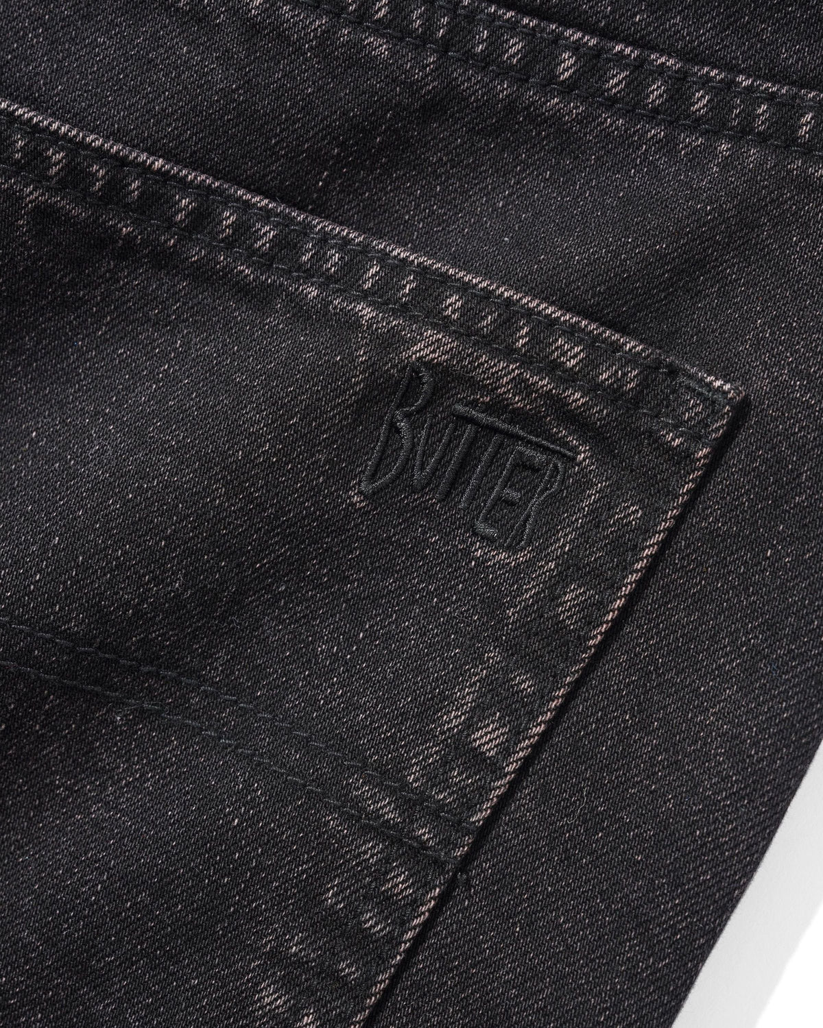 Straight Leg Denim Jeans - Tinted Black