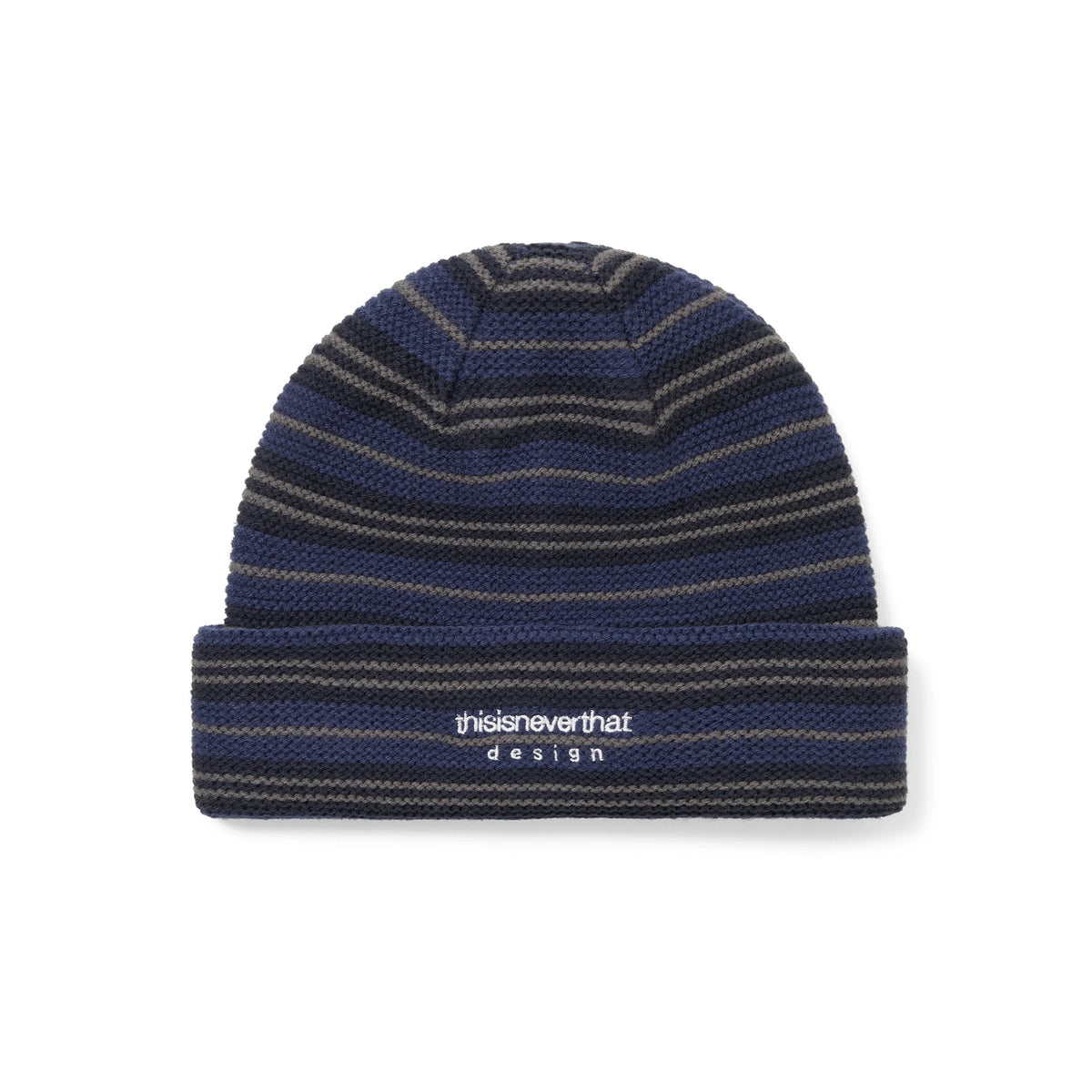 Striped Knit Beanie - Blue