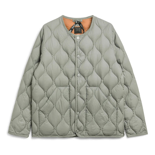 Military Crew Neck Down Jacket (Soft Shell) - D. Sage Green