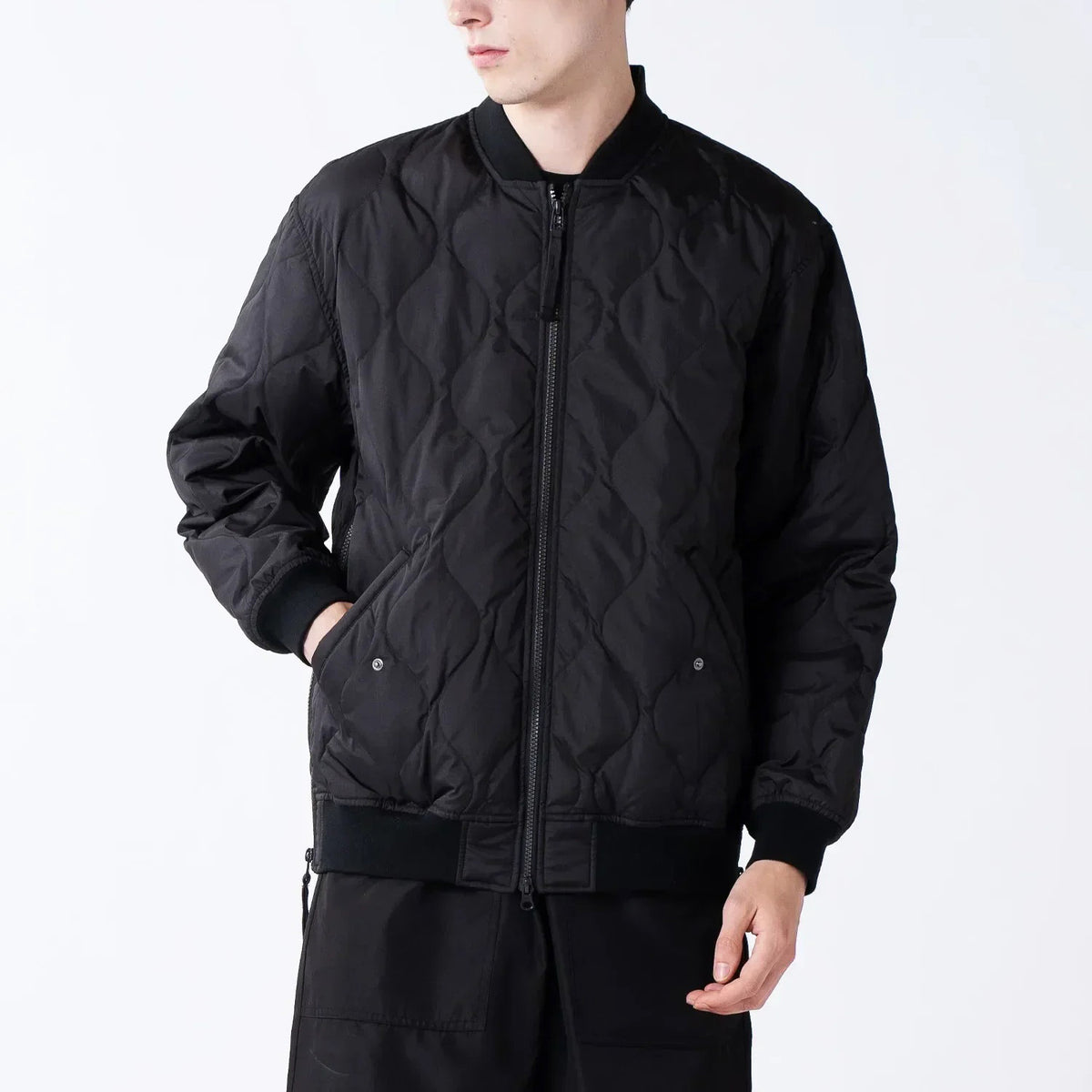 Military MA-1 Down Jacket (Hard Shell) - Black